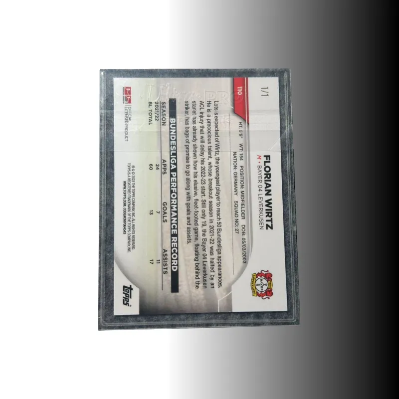 Topps 22 23 Leverkusen Wirtz Bundesliga 1/1 Gold Player Card Product Access Sports Cards 1 Pc-3