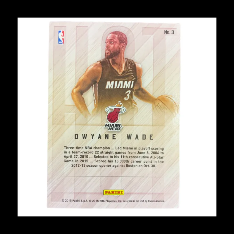PANINI 2015 NBA Miami Heat Dwyane Wade Signature Hot Signature The Flash Star Card Quality Guaranteed Sports Cards 1 Pc-3