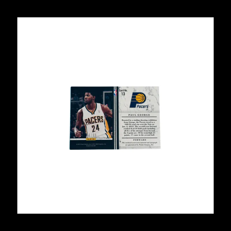 PANINI Paul George Signature 24 Jersey Cut Panini Remy Bell Pepper Hand-Signed Star Card Card Pass Sports Cards 1 Piece-3