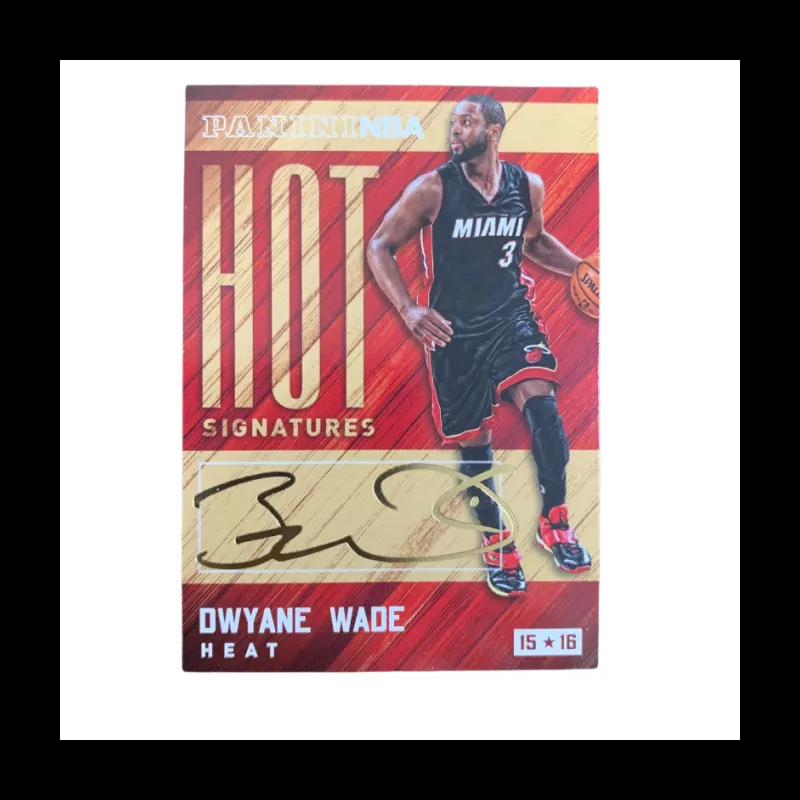 PANINI 2015 NBA Miami Heat Dwyane Wade Signature Hot Signature The Flash Star Card Quality Guaranteed Sports Cards 1 Pc-2