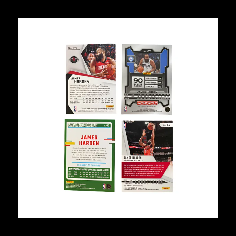 PANINI James Harden Basketball Star Card Rocket Team Collection Gift Card Access Pass Sports Cards 4 Pcs-3