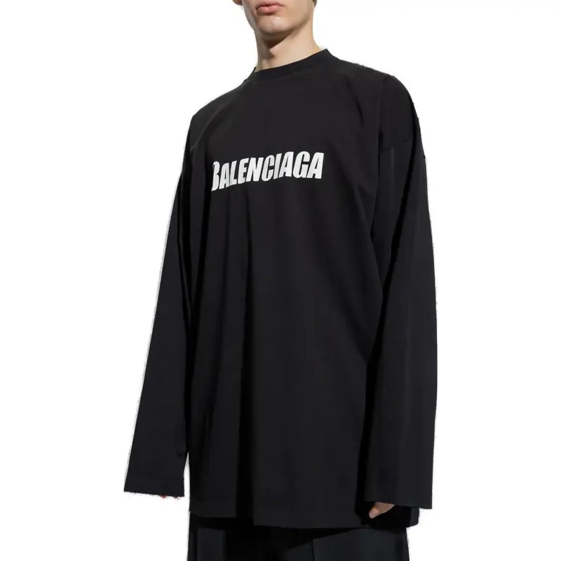 Balenciaga Logo print Long sleeved T shirt-4