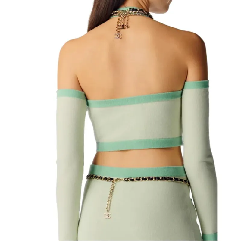 CHANEL 23 New Spring And Summer Arrivals Knitwear Women's Light Green-1