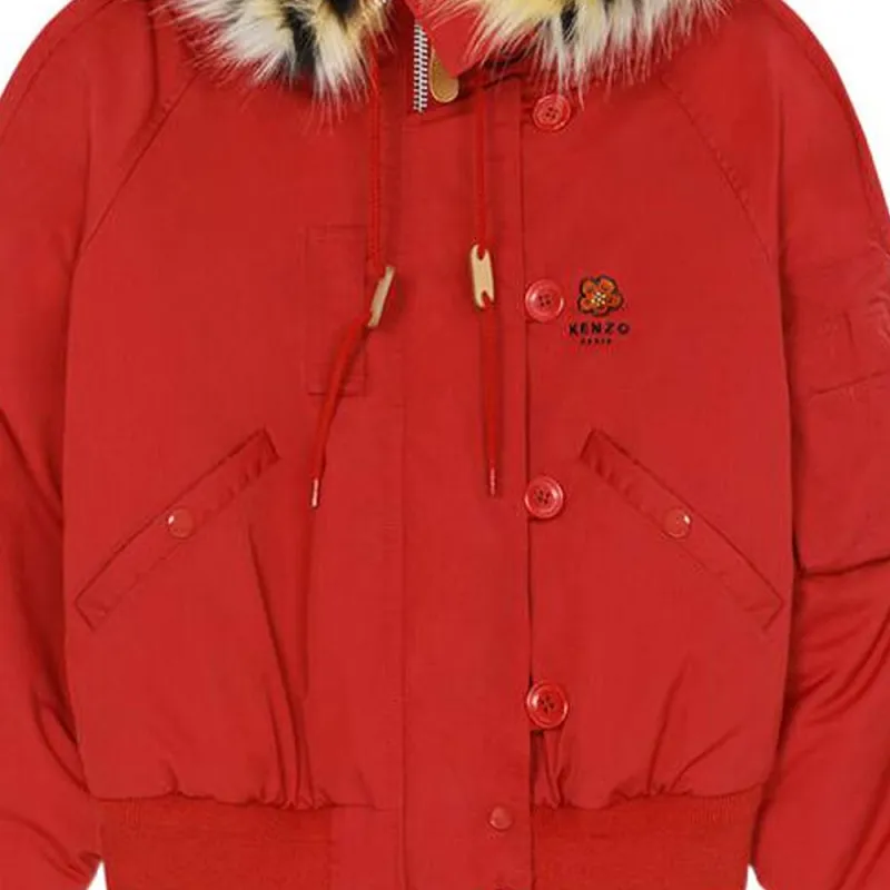 KENZO Short Hooded Parka 'Medium Red'-5
