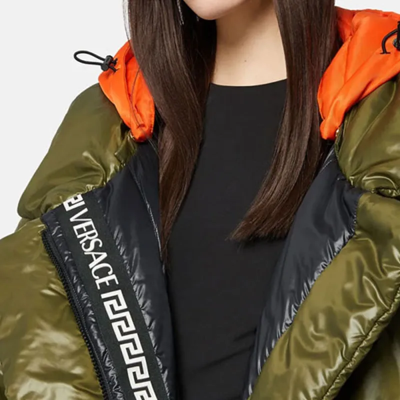 VERSACE Hooded Puffer Coat-4
