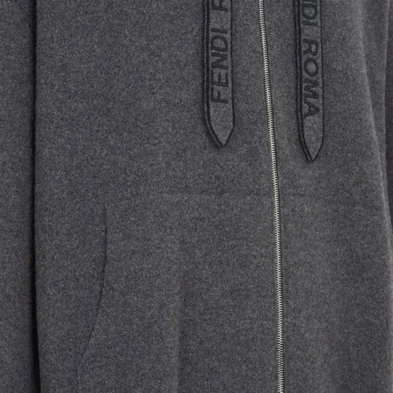 FENDI Drawstring Hooded Cardigan-4