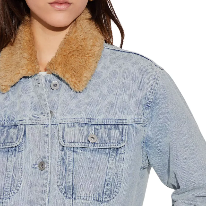 COACH FW22 Denim Jacket Women's Blue-3