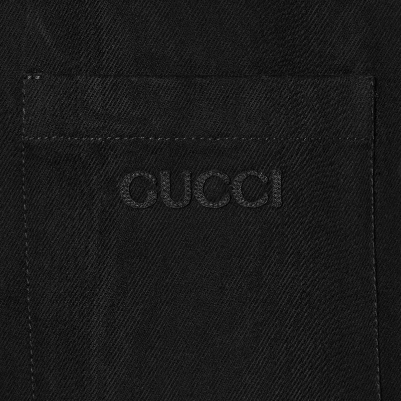 GUCCI Denim Jackets Men Black-5