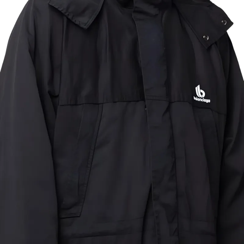 Balenciaga Parka Coats Men's Black-6