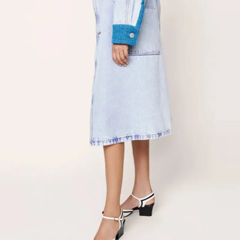 CHANEL Coats Women's Blue-4