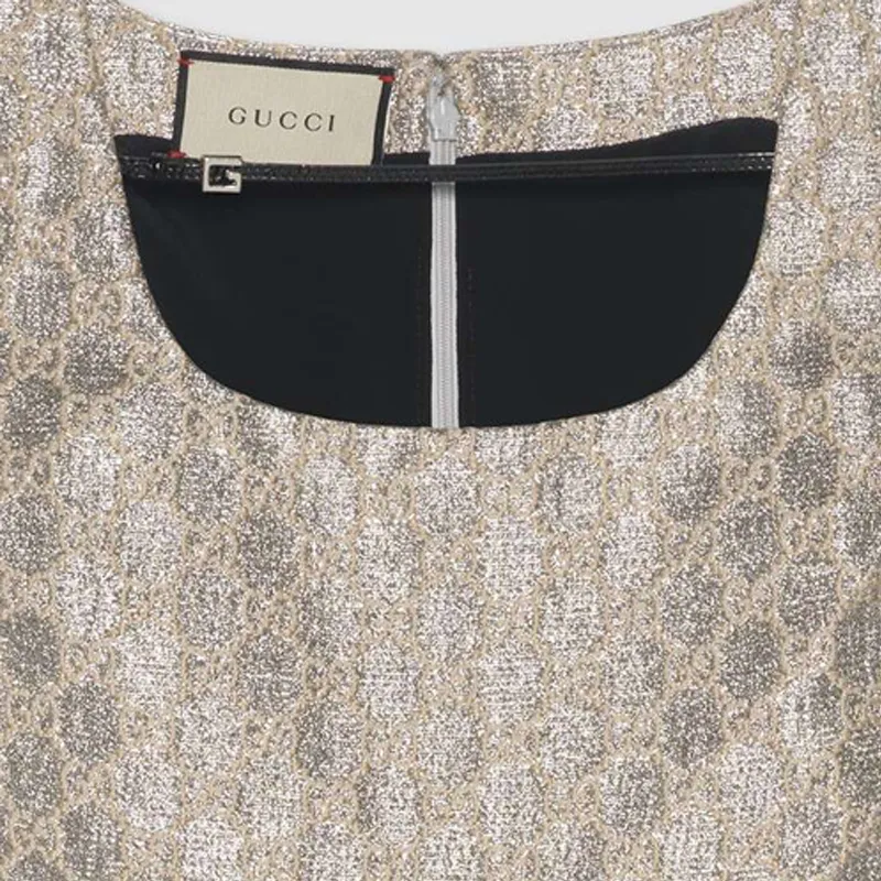 GUCCI Sleeveless Dress Women's Silver-4