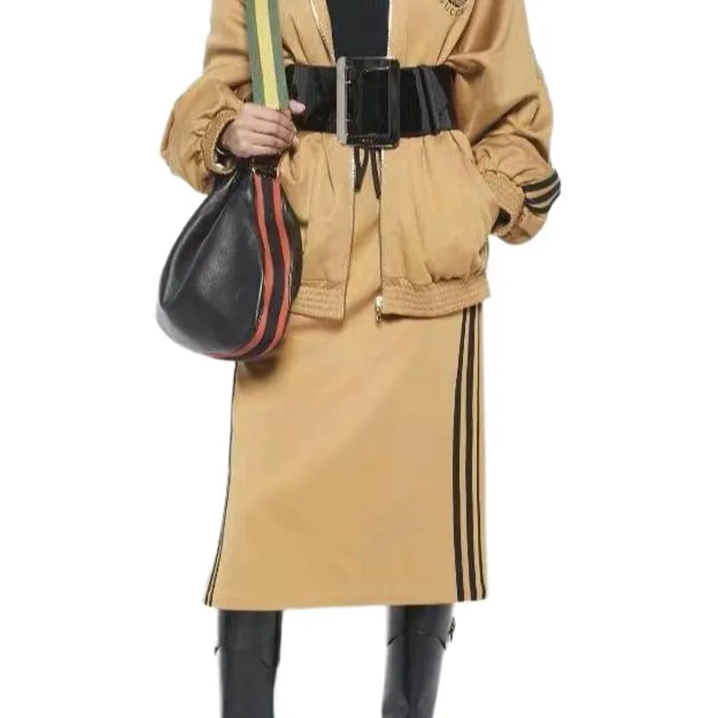 GUCCI x Adidas Casual Long Skirts Women's Brown-3