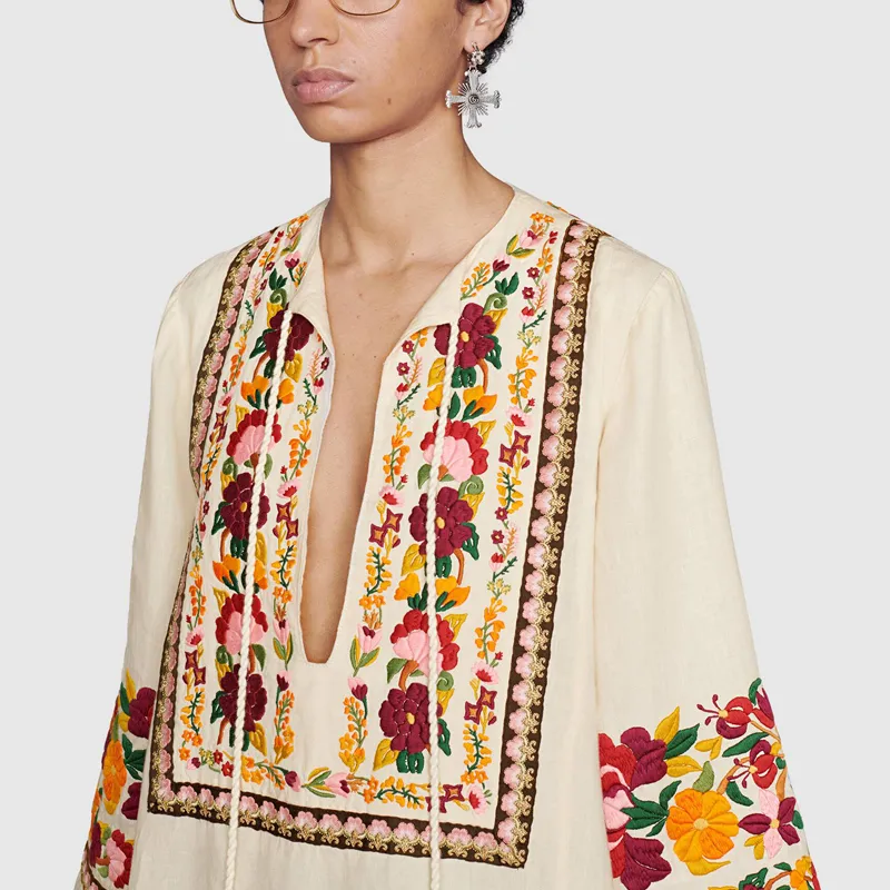 GUCCI FW21 Long-Sleeved Dresses Women's Beige-5