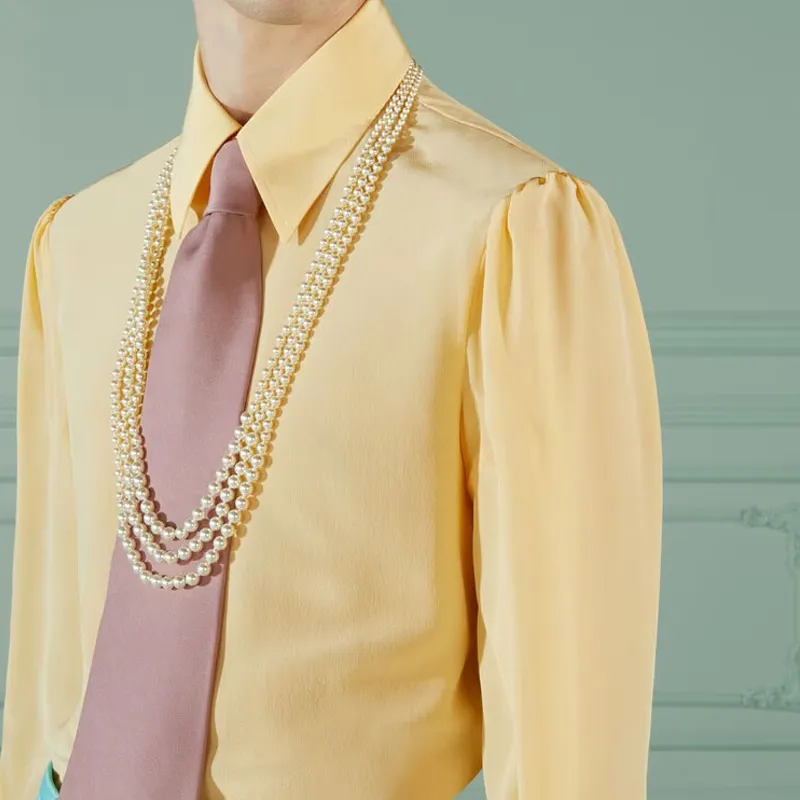 GUCCI Shirts Men Yellow-3