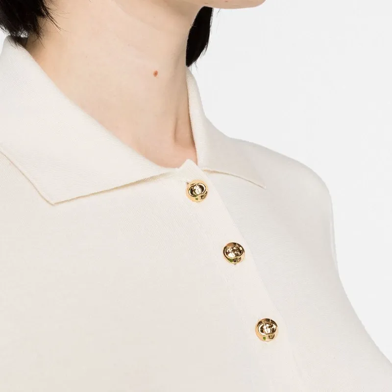 GUCCI Rib stitch Cashmere Polo Jumper-4
