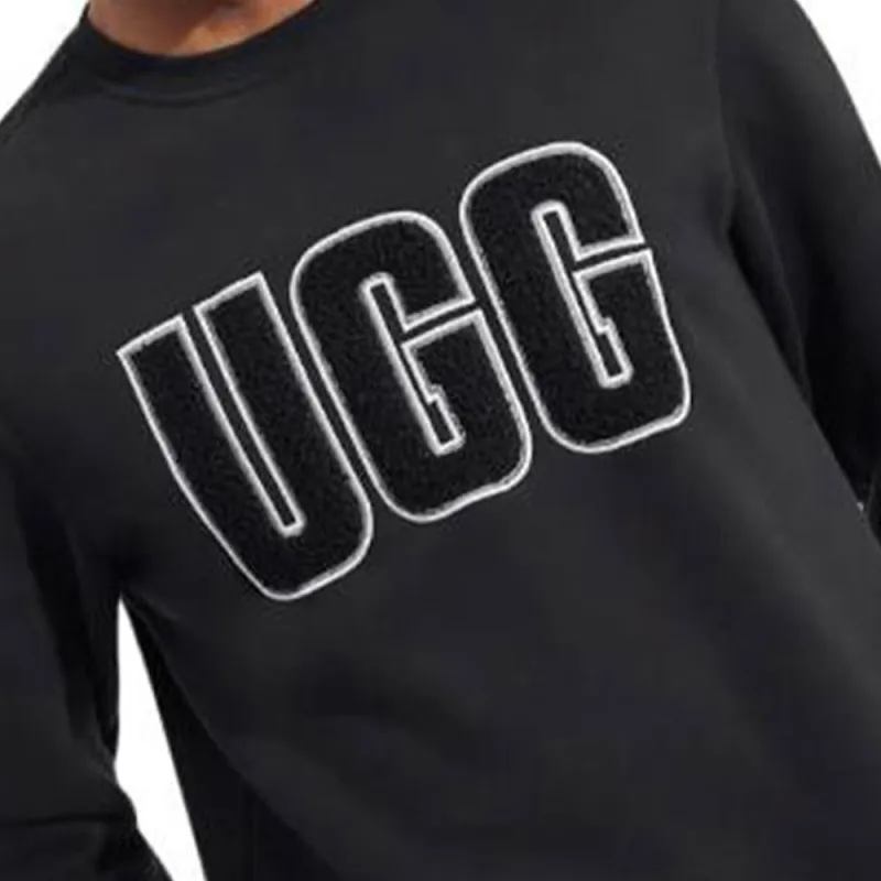 UGG Becker Uggfluff Logo Crewneck Sweatshirt Men's Gray-4