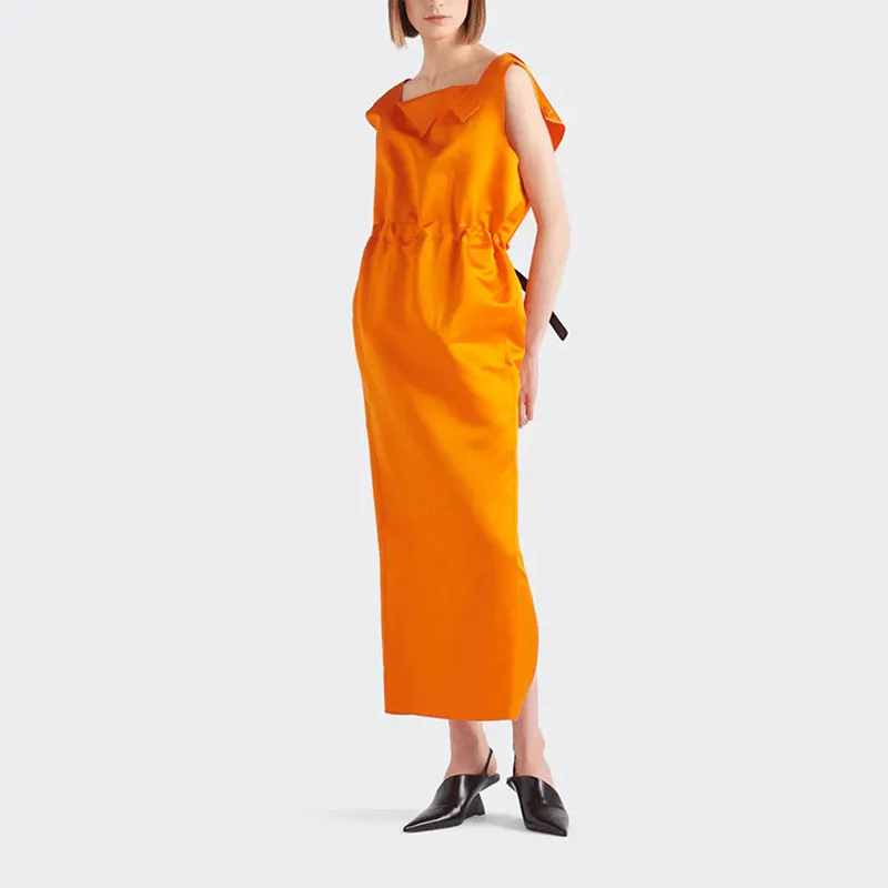 PRADA SS22 Sleeveless Dress Women's Orange-1