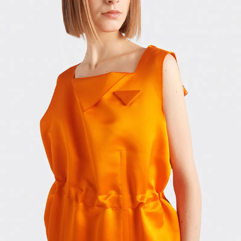 PRADA SS22 Sleeveless Dress Women's Orange-3