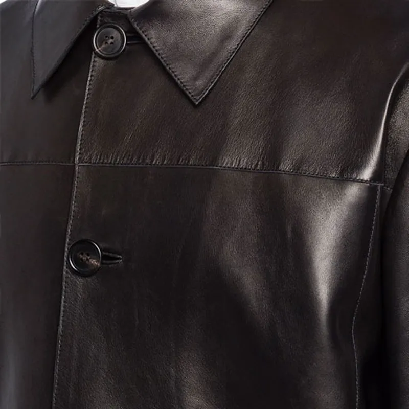 PRADA Leather Jacket Men's Black-4