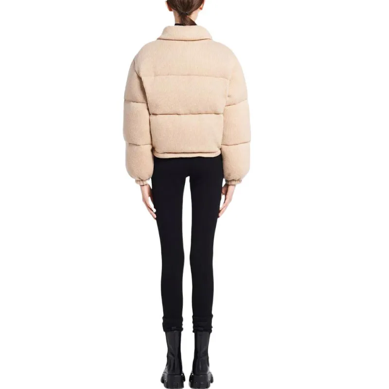 PRADA Logo detail Cashmere Padded Jacket-2