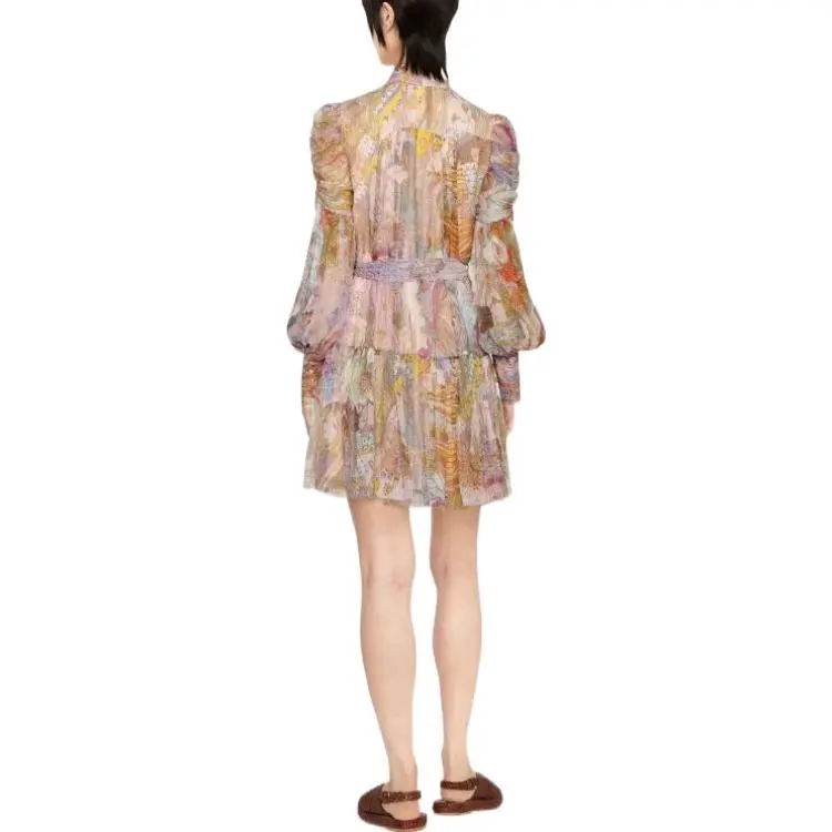Zimmermann Kaleidoscope Lurex Long-Sleeved Mini Dress-3