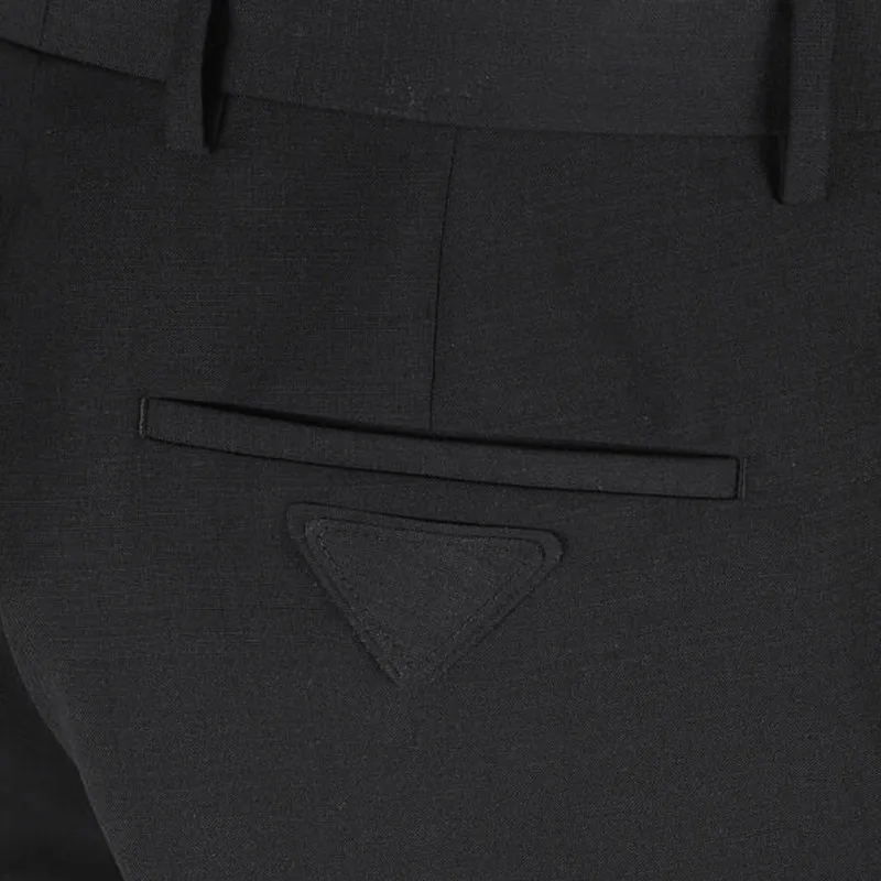 PRADA Logo Patch Tailored Trousers-3