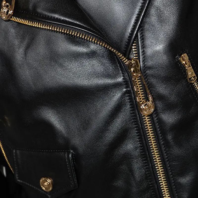 VERSACE VERSACE Leather Jacket Women's Black-1