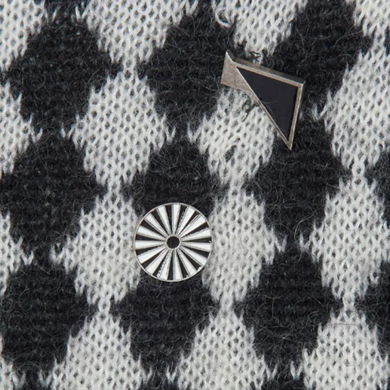 SAINT LAURENT Turtleneck Allover Diamond Motif Sweater-5