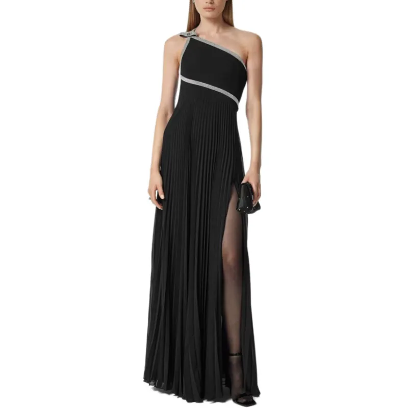 VERSACE One shoulder Crystal embellished Gown-1
