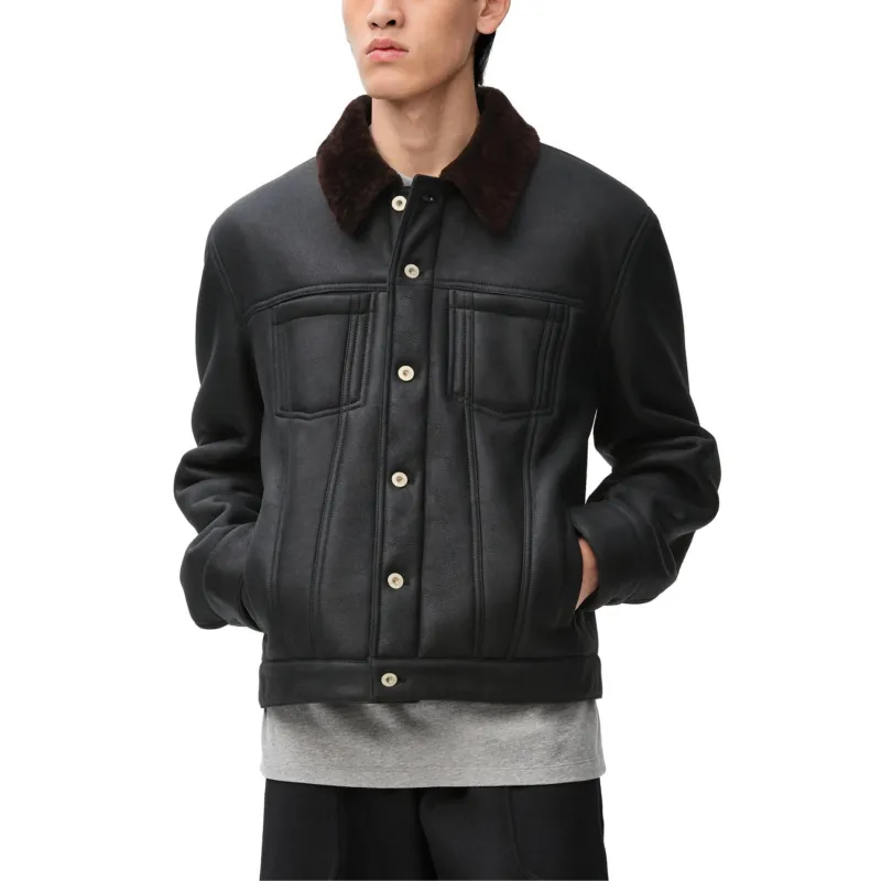 LOEWE FW24 Leather Jacket Men's Black-2