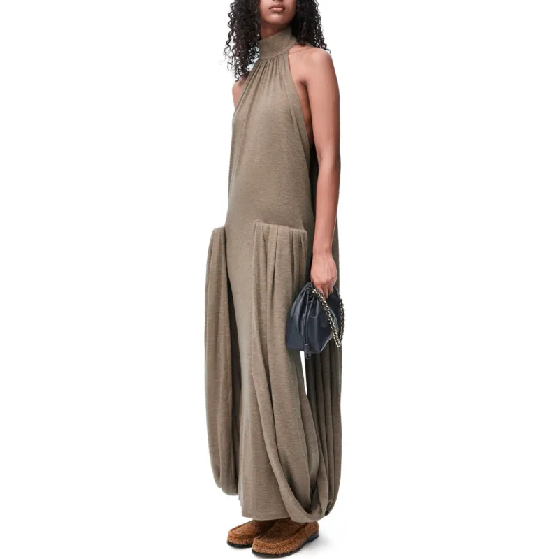 LOEWE FW24 Sleeveless Dress Women's Brown-1