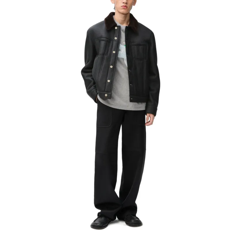 LOEWE FW24 Leather Jacket Men's Black-1