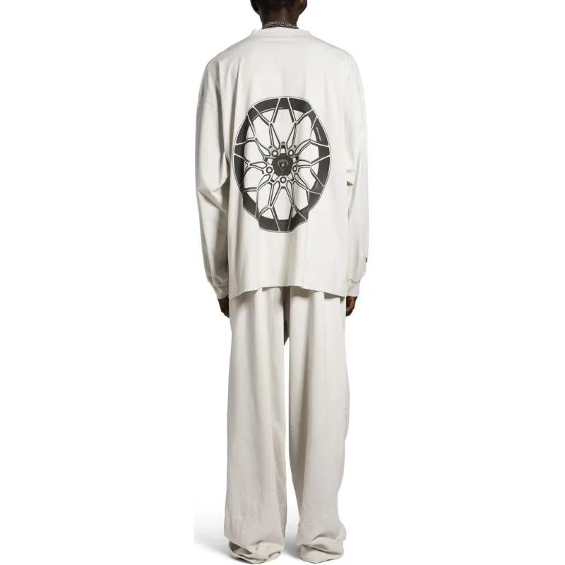 Balenciaga x Automobili Lamborghini T Shirt Loose Fit Unisex Dirty White-3