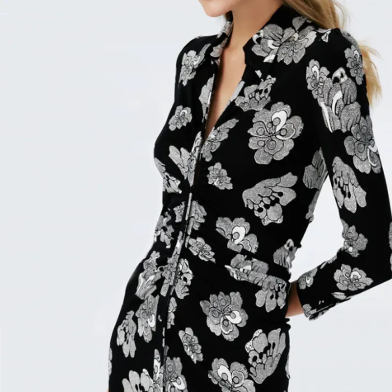 DVF Diane Von Furstenberg Long-Sleeved Dresses Women's Black-3