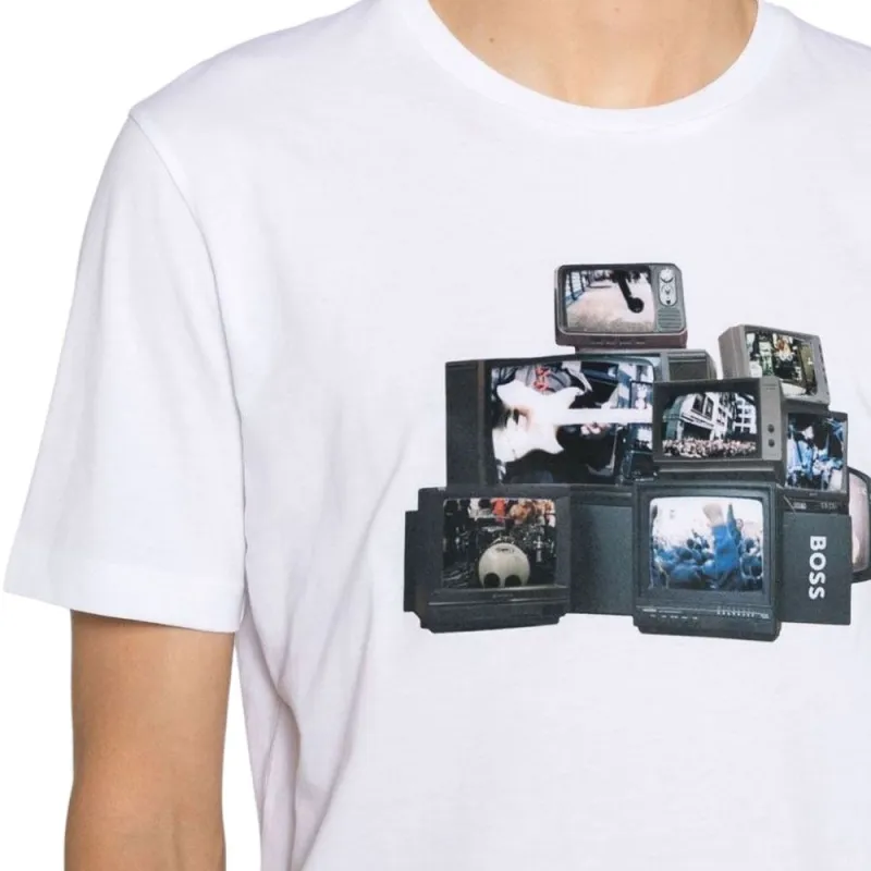 HUGO BOSS Graphic Printed Crewneck T Shirt-4