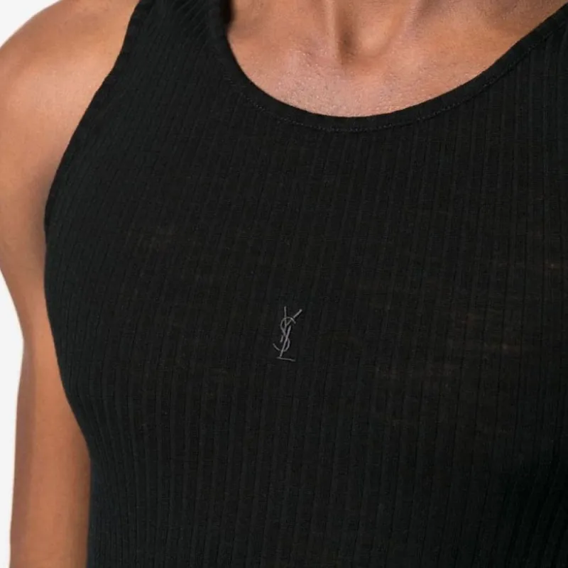 SAINT LAURENT Cassandre Sleeveless Tank Top-2