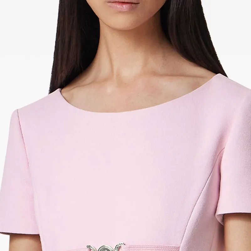 VERSACE Short Sleeved Crewneck Mini Dress-4