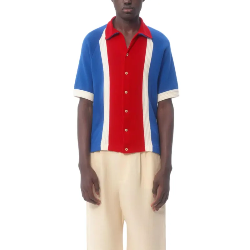 Valentino Color Block Button Up T Shirt-1