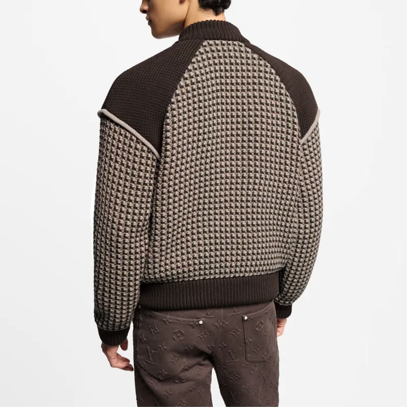LOUIS VUITTON Knitted Cotton Jacquard Bomber-4