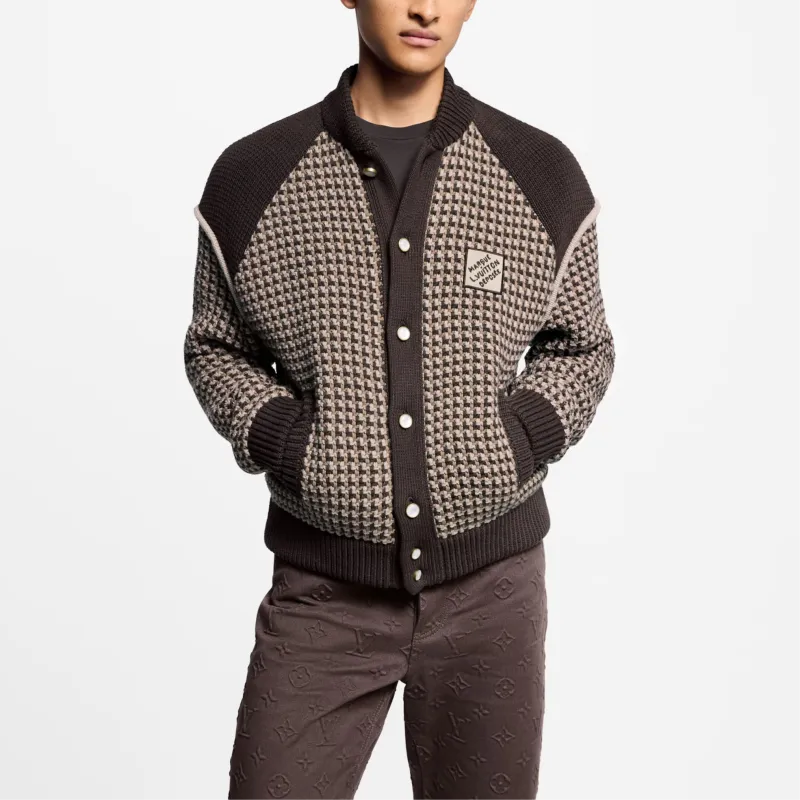 LOUIS VUITTON Knitted Cotton Jacquard Bomber-1