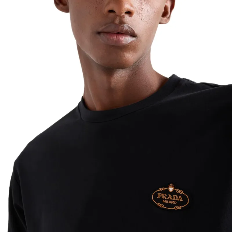 PRADA Logo Embroidered Long Sleeved T Shirt-4