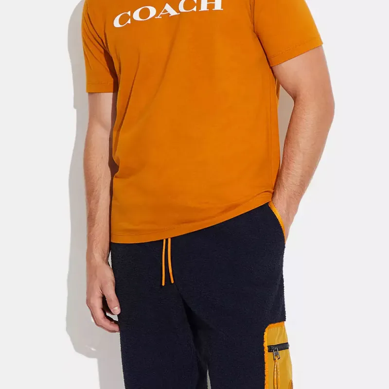 COACH FW22 Knitted Sports Pants Men's Navy Blue-4