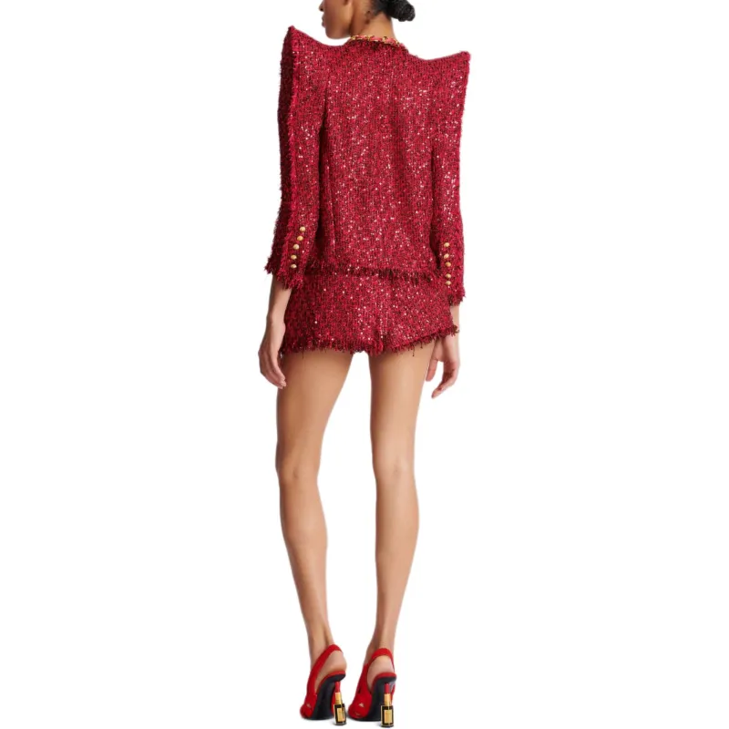 BALMAIN Glitter Tweed Jacket-4