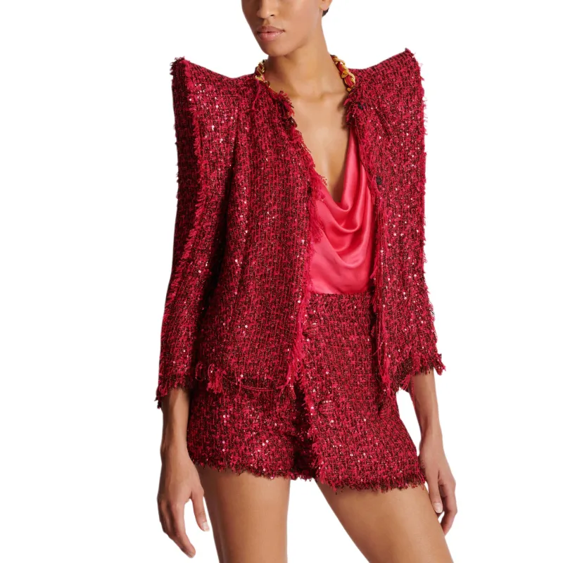 BALMAIN Glitter Tweed Jacket-3