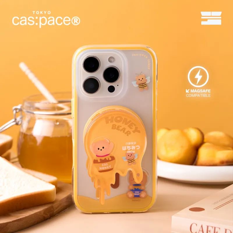Shell Space Phone Stands Magnetic All Honey Bear Acrylic Material Double Layer Dynamic Flow Craft-2