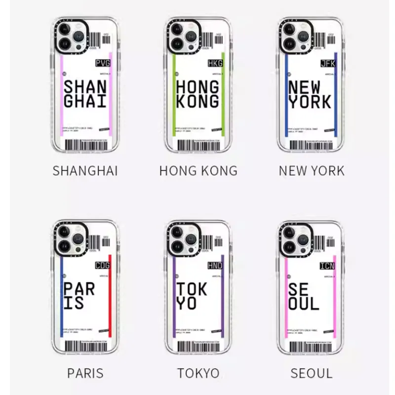CASETIFY Made Of Polycarbonate City Airline Collection Phone Cases Compatible With IPhone 15/14/13 Series Artsy Style-2
