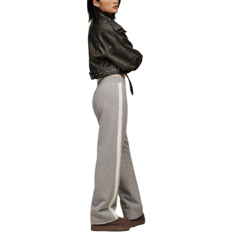 UGG FW24 Knitted Sports Pants Women's Gray Heather-2