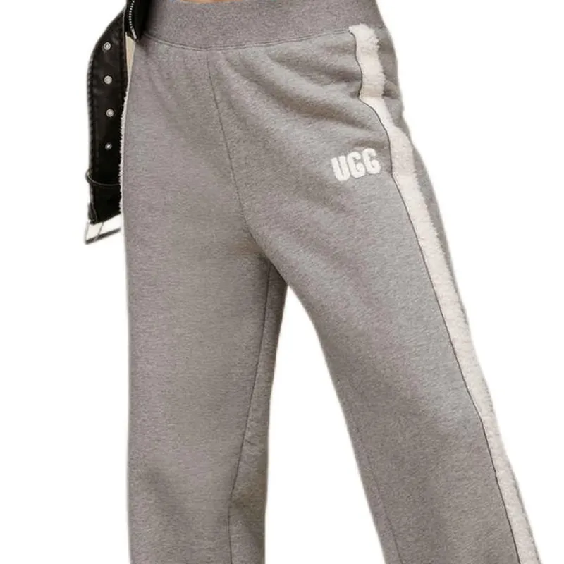 UGG FW24 Knitted Sports Pants Women's Gray Heather-3