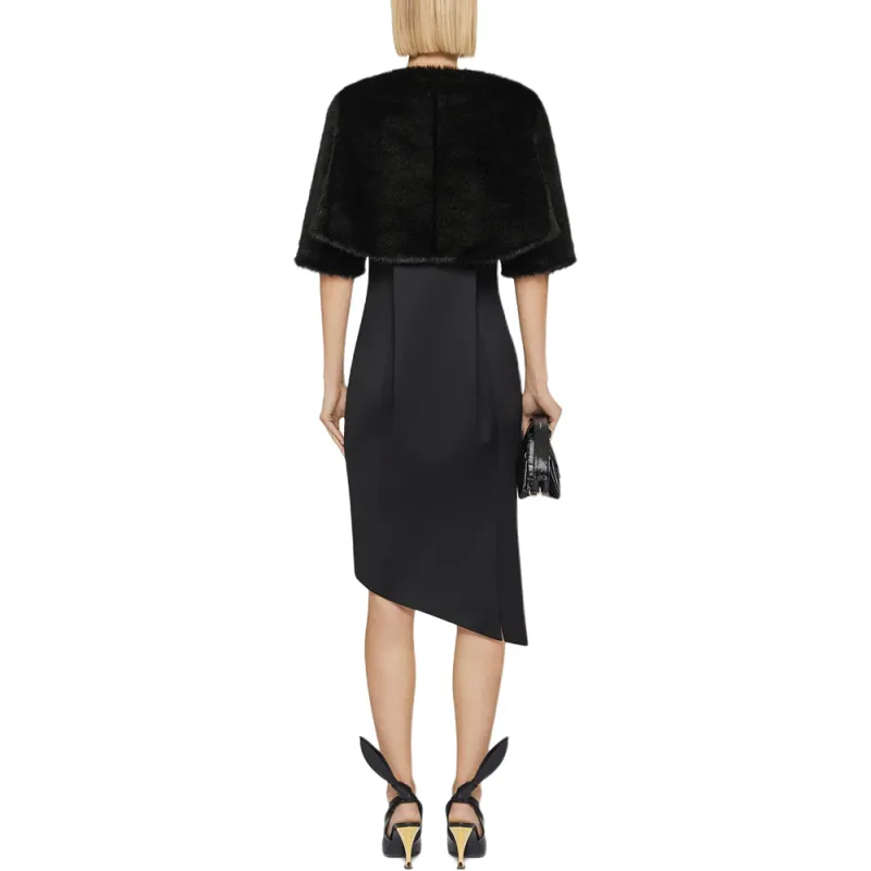 GIVENCHY FW24 Velvet feel Coat Women's Black-2