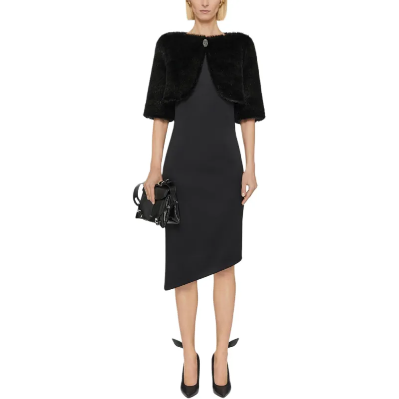 GIVENCHY FW24 Velvet feel Coat Women's Black-1